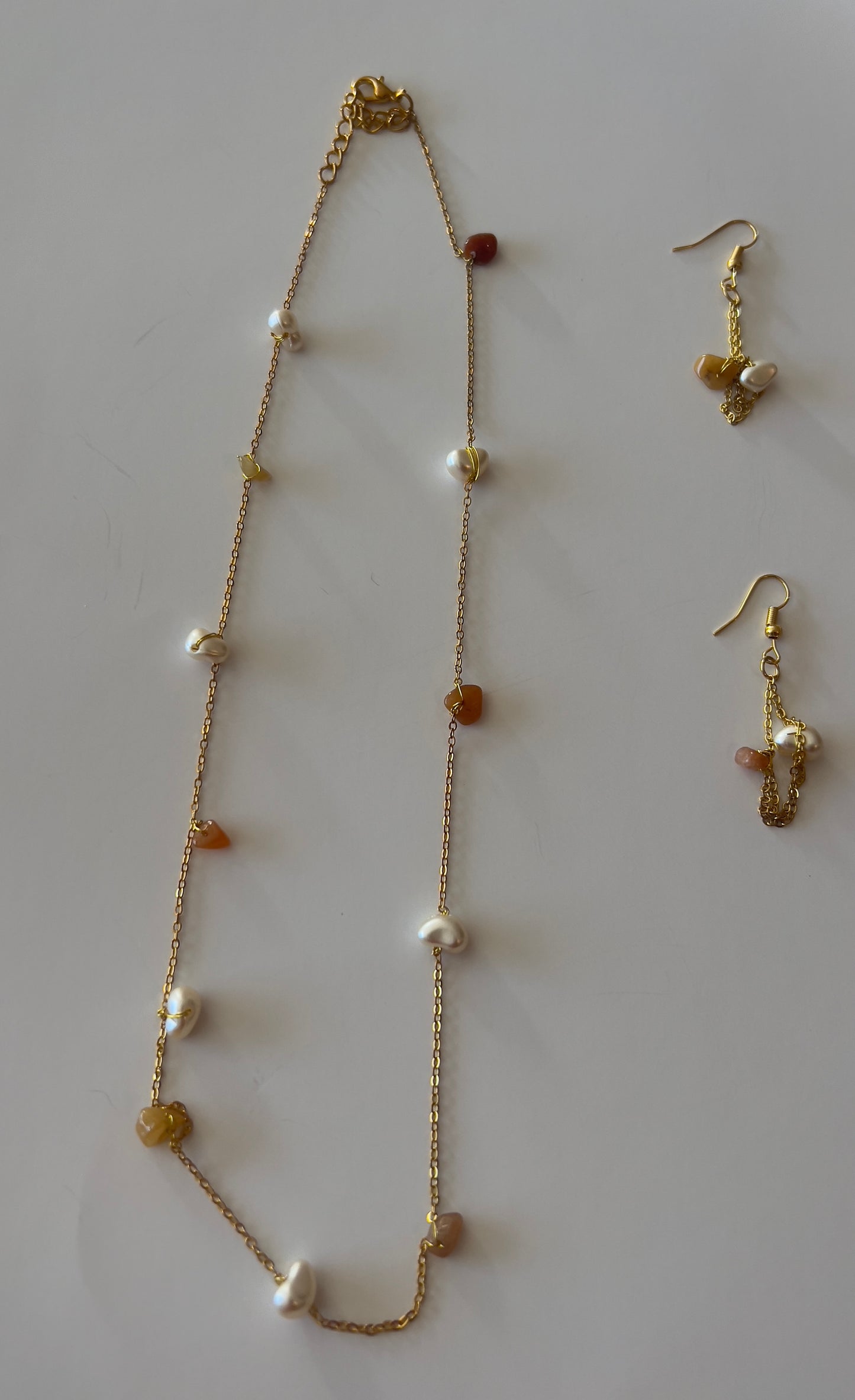 Champagne Necklace and Earrings Set