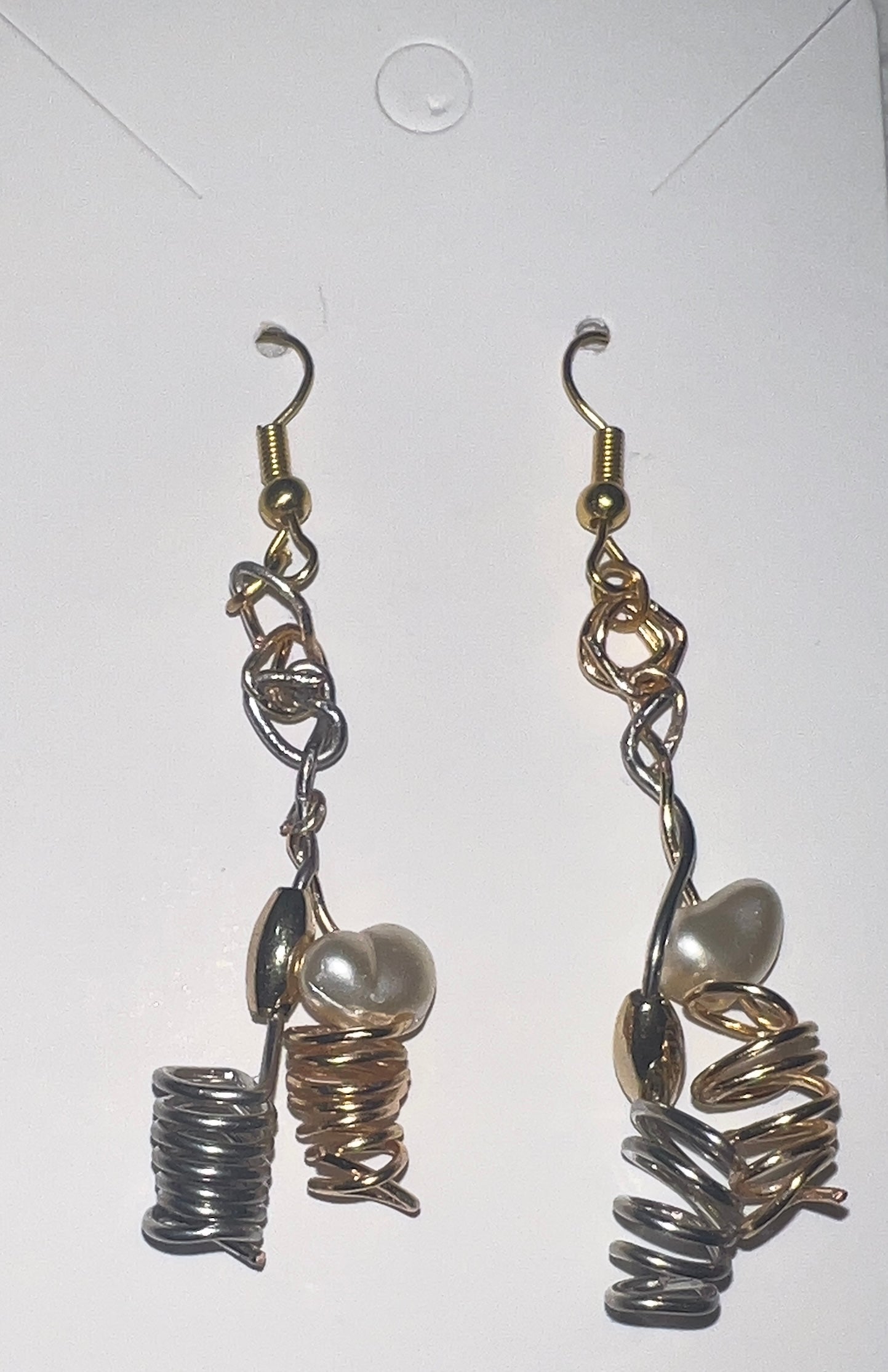 Gold& Silver Cyclonic Drop Earrings