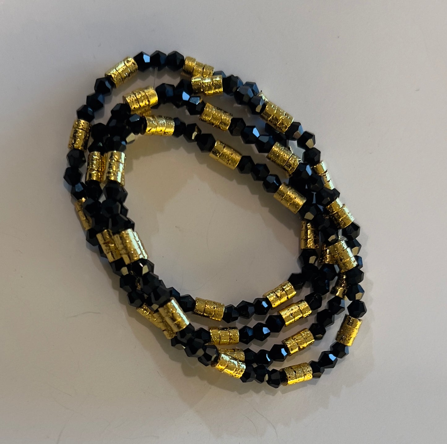 Ebeno- Gold Handmade Beaded Bracelet
