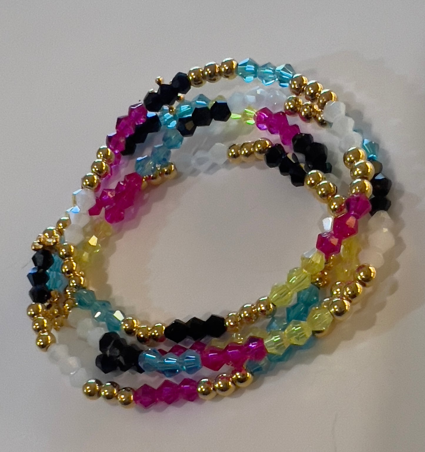 Multicolor Crystal Beaded Bracelet