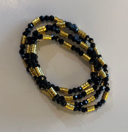 Ebeno- Gold Handmade Beaded Bracelet