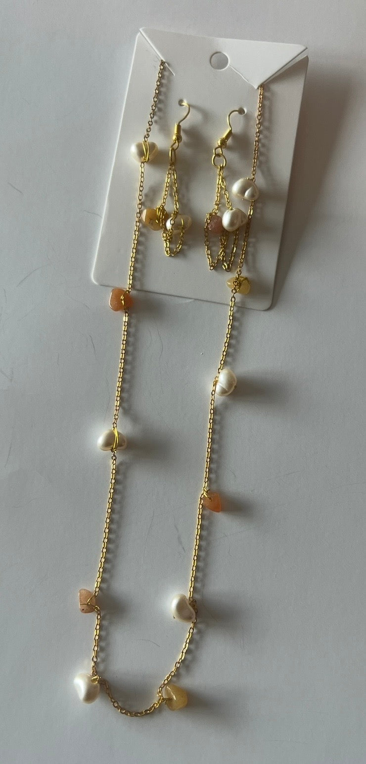 Champagne Necklace and Earrings Set