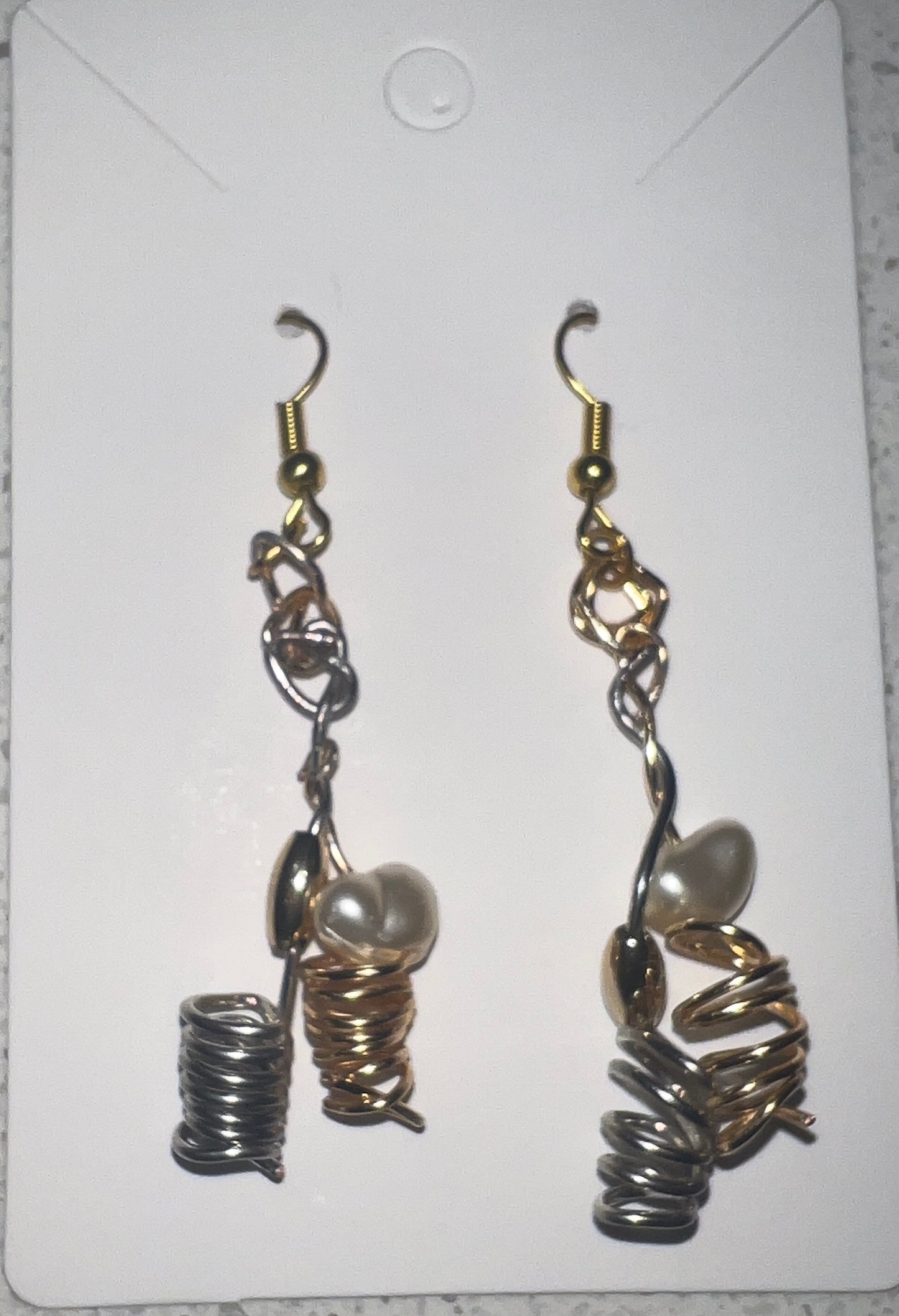Gold& Silver Cyclonic Drop Earrings