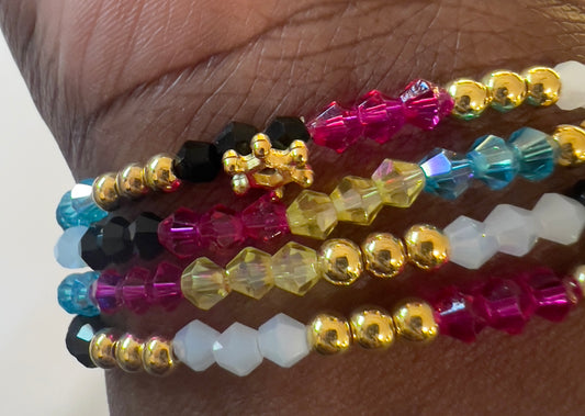 Multicolor Crystal Beaded Bracelet