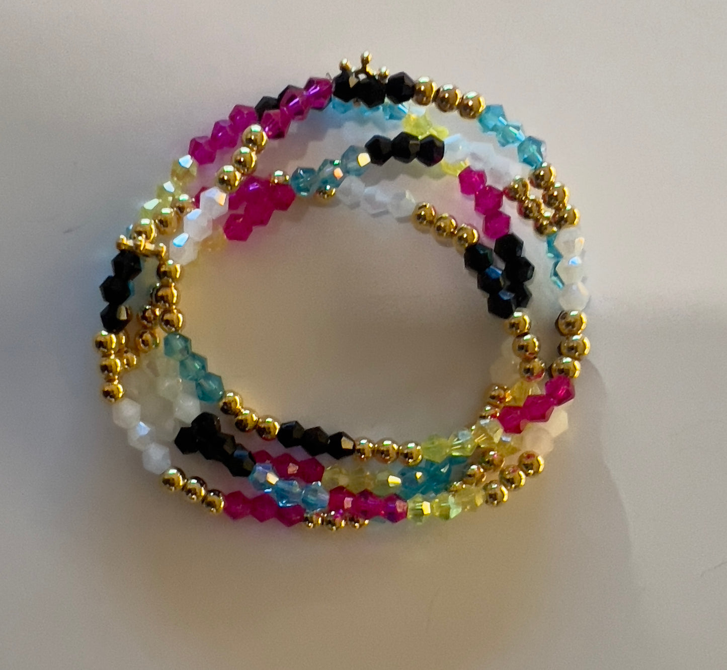 Multicolor Crystal Beaded Bracelet