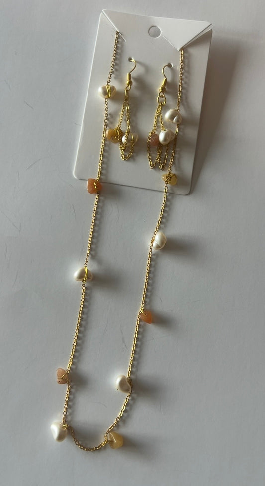 Champagne Necklace and Earrings Set